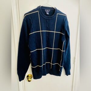 Dockers Men’s Navy Blue Sweater — Cable Knit, Size L